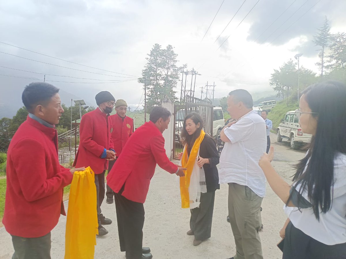 diprotawang's tweet photo. On 4th July 2025, @NamgyalAngmo (IAS), @dctawang conducted an extensive visit to several villages under Kyidphel Circle to review developmental progress and assess tourism potential in the region.
Interacting with #GaonBurahs,#PRI members, and locals, she addressed grassroots concerns and encouraged community participation in governance.
At local schools, she inspired students to pursue their dreams with hard work and dedication.
She also reviewed key infrastructure projects including roads, water supply, and healthcare facilities—stressing the need for timely completion and transparent execution.
Emphasizing sustainable tourism and livelihood enhancement, DC Tawang reiterated the administration's commitment to inclusive and impactful development.
#Tawang #Development #SustainableTourism #GrassrootsGovernance #DCInAction #ArunachalPradesh #StudentInspiration