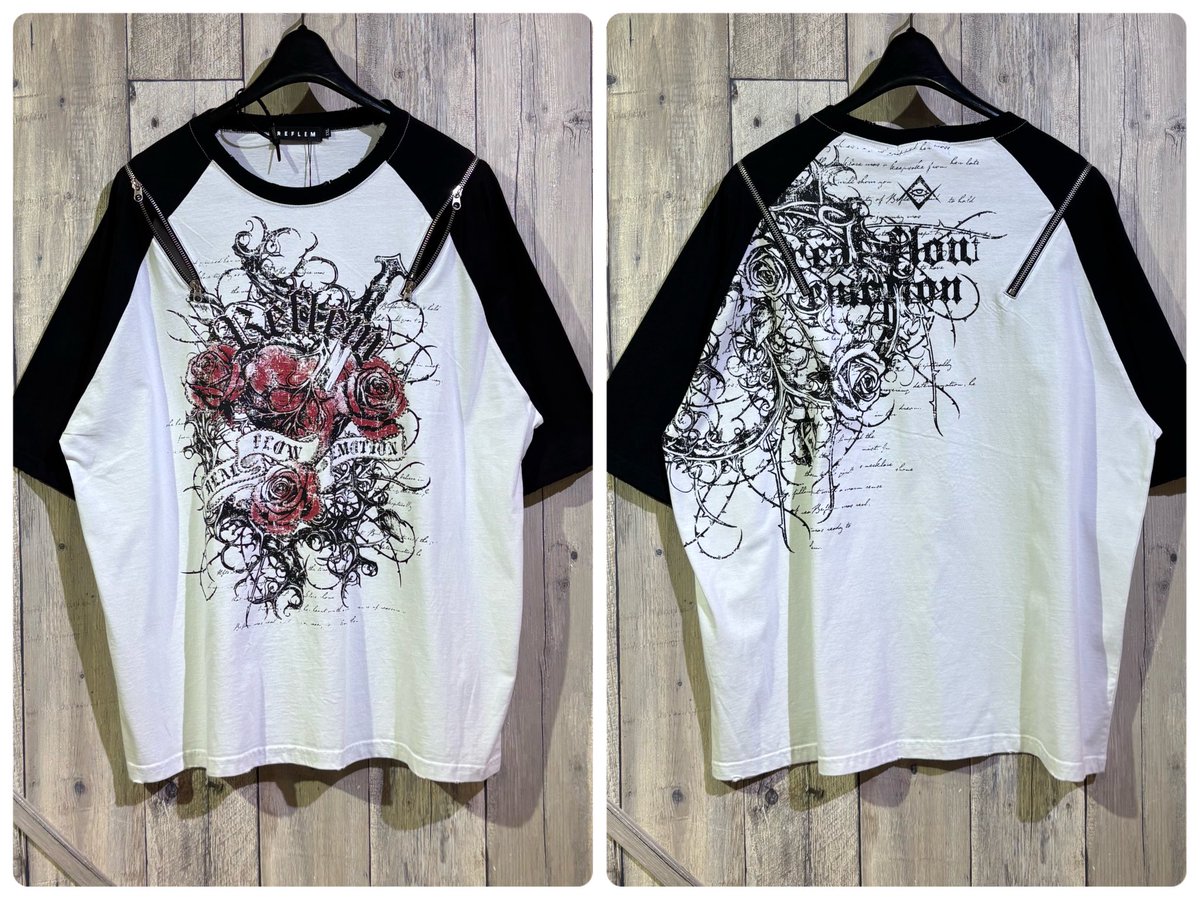 TRAVAS_LAX2's tweet photo. 今週も新作入荷しております！🌟

インパクト抜群なので1枚でもかっこよく着れちゃうアイテム！
レフレムらしいデザインで早速大好評です🔥🔥

#レフレム #トラヴァス #中性  #ぴえん系 #量産型 #地雷系 #自撮り #雰囲気 #天使界隈  #サブカル https://t.co/mpcGfYryFN