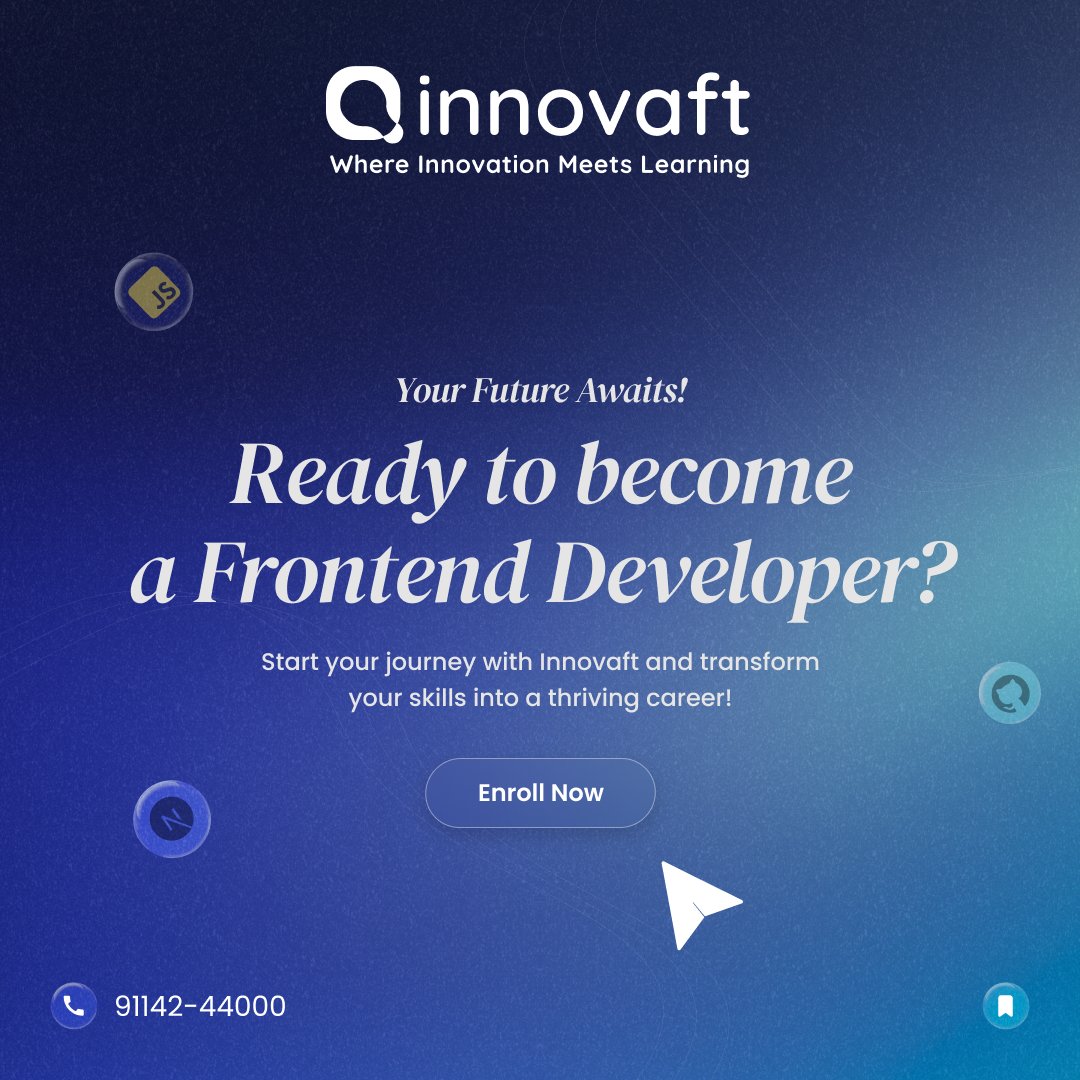 InnovaftCo's tweet image. 🚀 Ready to become a Frontend Developer?
Join Innovaft’s practical training and build your skills for a thriving tech career!
🎯 100% practical learning
👨🏫 Industry expert guidance
🔗 innovaft.com
📞 91142-44000
#innovaft #frontenddeveloper #bestcodinginstituteinhisar