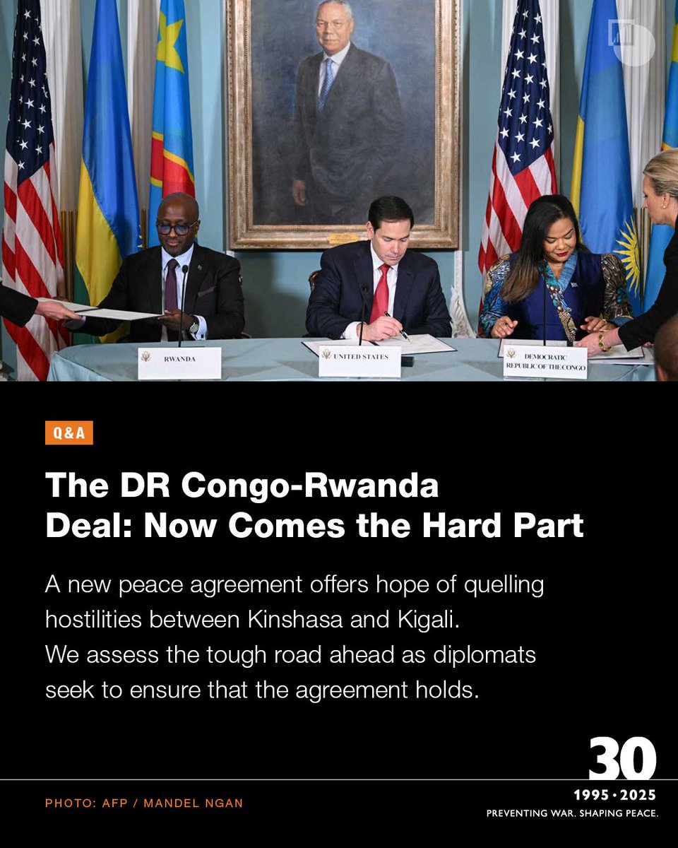Comfort Ero (@erocomfort) on Twitter photo New peace agreement offers hope of quelling hostilities between Kinshasa & Kigali in eastern DR Congo.
But despite Washington’s optimism plus prospect of a presidential summit, <a href="/richmoncrieff/">Richard Moncrieff</a> says it will be arduous diplomatic work to make the deal stick.
crisisgroup.org/africa/great-l… New peace agreement offers hope of quelling hostilities between Kinshasa & Kigali in eastern DR Congo.
But despite Washington’s optimism plus prospect of a presidential summit, <a href="/richmoncrieff/">Richard Moncrieff</a> says it will be arduous diplomatic work to make the deal stick.
crisisgroup.org/africa/great-l…