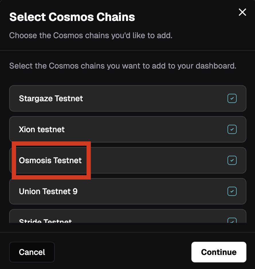 Update on <a href="/union_build/">Union</a> 

Add Osmosis Testnet to your dashboard 

Steps:
- Visit: app.union.build/dashboard/wall…

- Click on “Add wallet”
- Click on your Cosmos wallet 
- Click “Continue” and “Verify wallet”
- Sign trx in your wallet
Done ✅

Zkgm