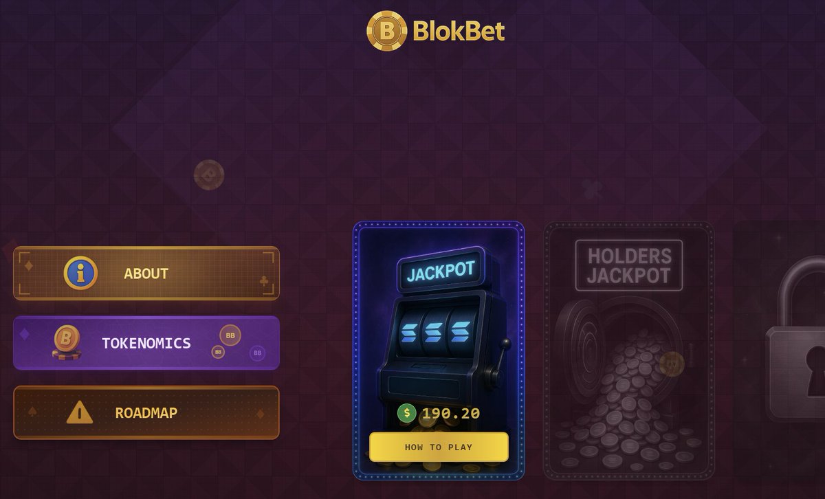 Holders Jackpot coming soon 🎰
Even with low volume, we're gonna keep building and we've got some more good ideas for custom $BB games 👀🤑

blokbet.fun
The game starts here – BlokBet