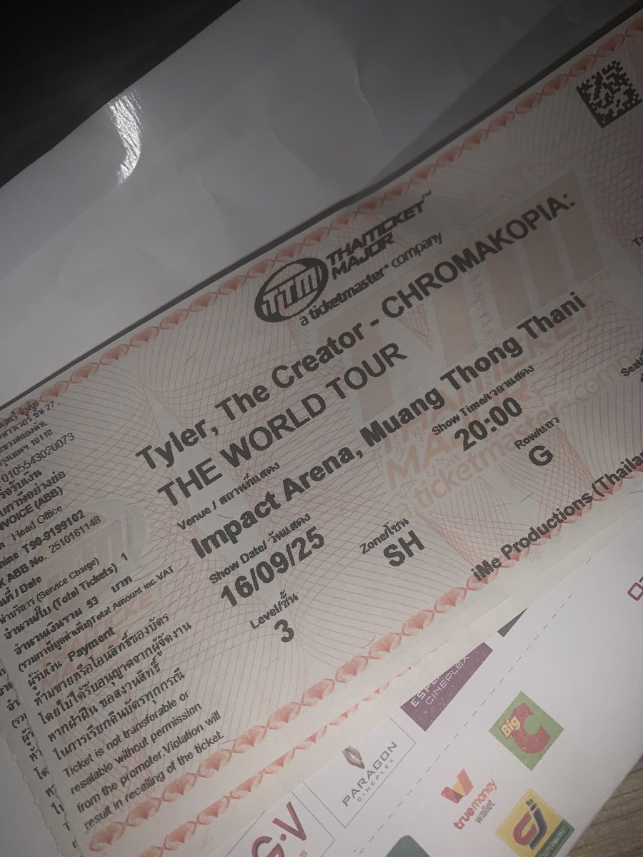 havenotsleep's tweet photo. ขายบัตร 4500 โซนSH 
นัดรับได้ครับ แถว รังสิต เกษตร

ขายเนื่องจากตรงกับวันรับปริญญา😢
Dmได้เลยครับ
#CHROMAKOPIAinBKK #TylerWORLDTOURinBKK #TylerTheCreatorinBKK https://t.co/tE4xZdlU26
