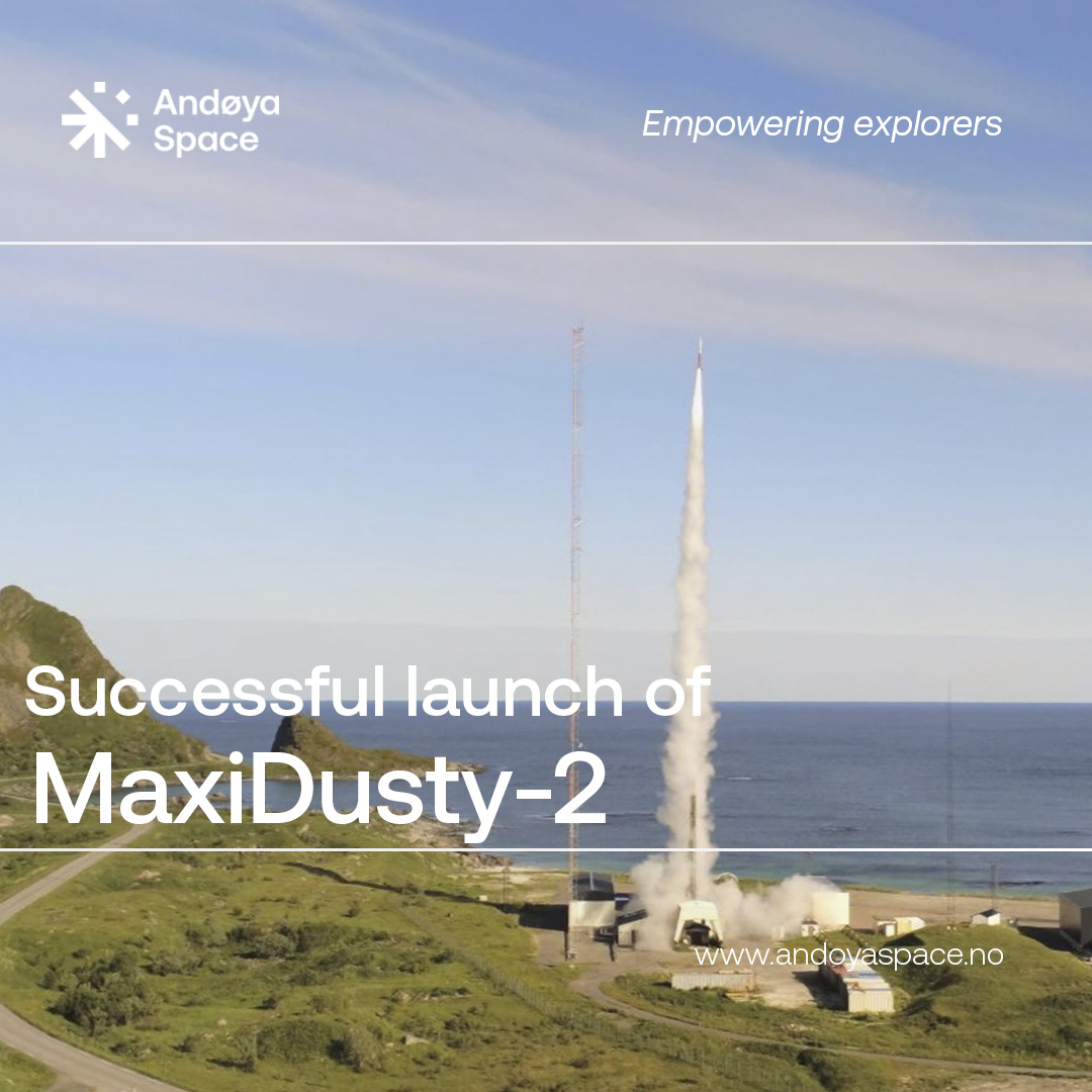 Lift-off! 🚀
The Norwegian research rocket MaxiDusty-2 has now completed a successful launch.

Read more here: andoyaspace.no/news-articles/…