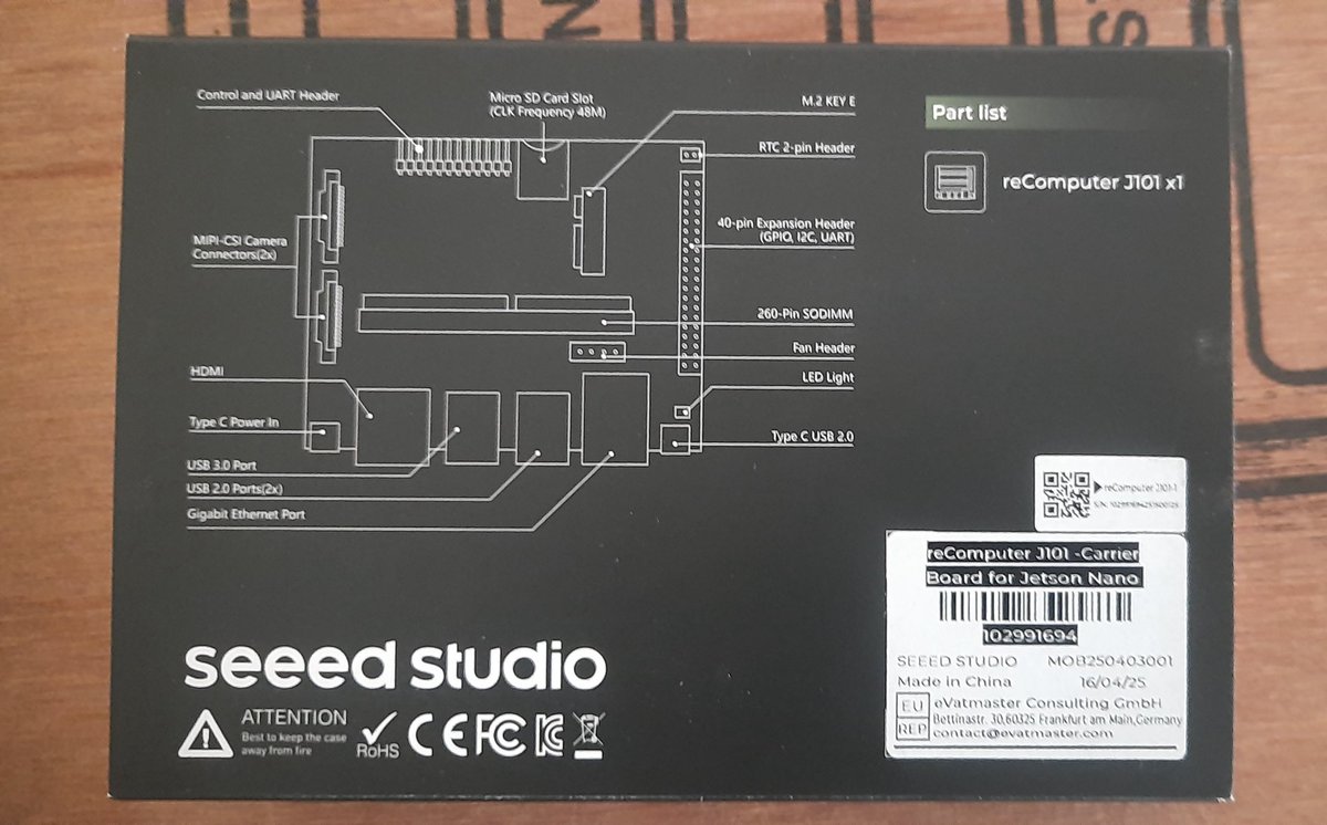 mayalabs_tvm's tweet photo. New arrival. NVIDIA Jetson Nano plus Seeed Studio reComputer J101 carrier board for facial recognition and object tracking. 

@nvidia @NVIDIAAI @NVIDIARobotics @seeedstudio 

#MayaLabs
#Maya_Aerospace 
#Thiruvanthapuram 
#Trivandrum https://t.co/UiHor7Q44z