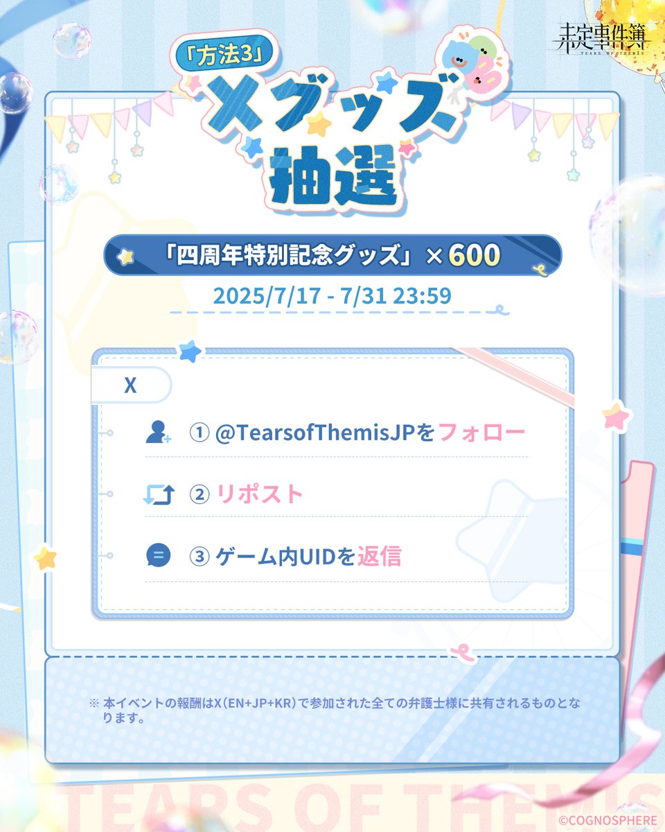 🎁「四周年特別記念グッズ」2400個、抽選イベント開催中 グッズの内容