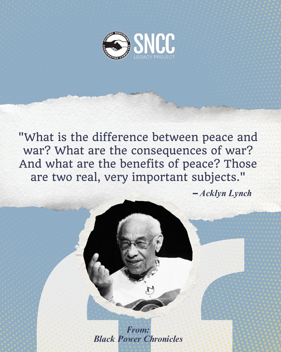 "What is the difference between peace and war? What are the consequences of war? And what are the benefits of peace? Those are two real, very important subjects." - Dr. Acklyn Lynch