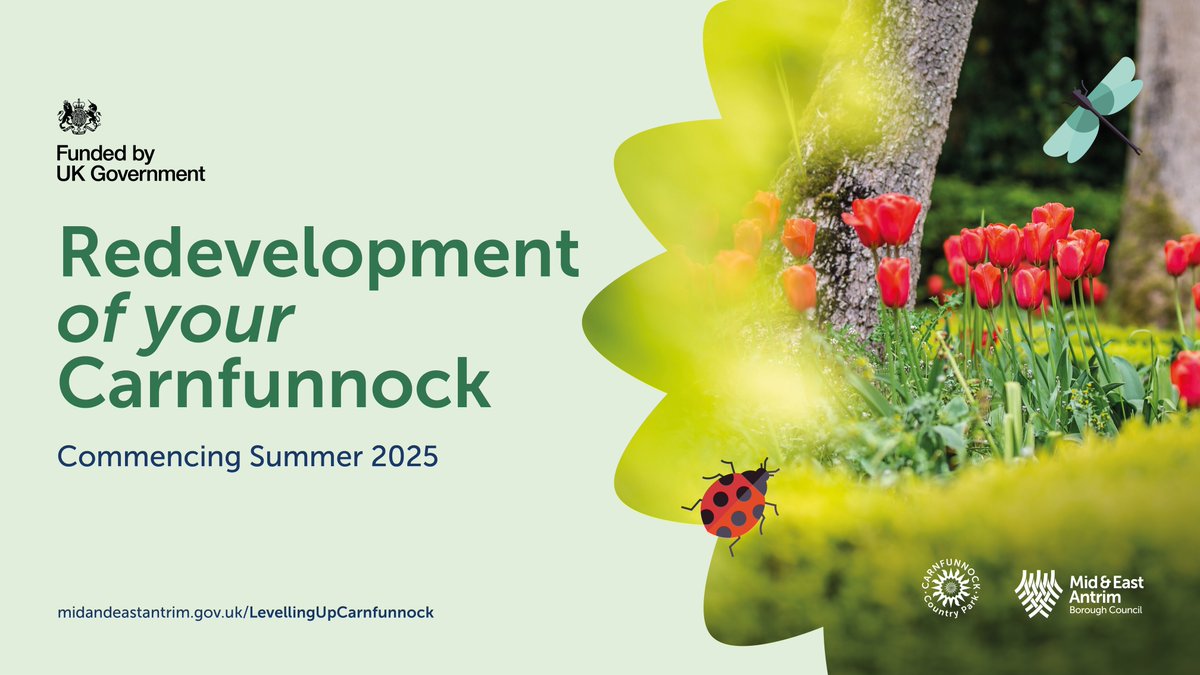 Mid and East Antrim Borough Council (@mea_bc) on Twitter photo Exciting News! The Β£7 million Carnfunnock project begins Mon 7 July. There will be pedestrian access throughout the redevelopment. 
The car park is closed but parking is available at nearby Drains Bay or Carnfunnock Bay and toilets at Drains Bay. 
orlo.uk/Carnfunnock_Yl⦠Exciting News! The £7 million Carnfunnock project begins Mon 7 July. There will be pedestrian access throughout the redevelopment. 
The car park is closed but parking is available at nearby Drains Bay or Carnfunnock Bay and toilets at Drains Bay. 
orlo.uk/Carnfunnock_Ylβ¦
