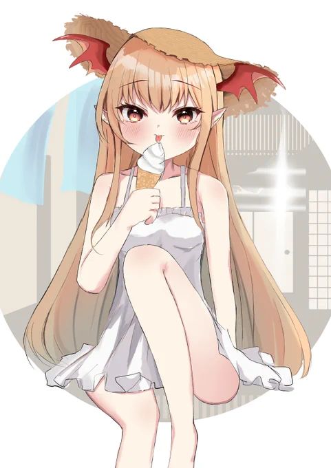 シャドウバースビヨンドリリース記念に描いたヴァンピィちゃん(夏仕様)です