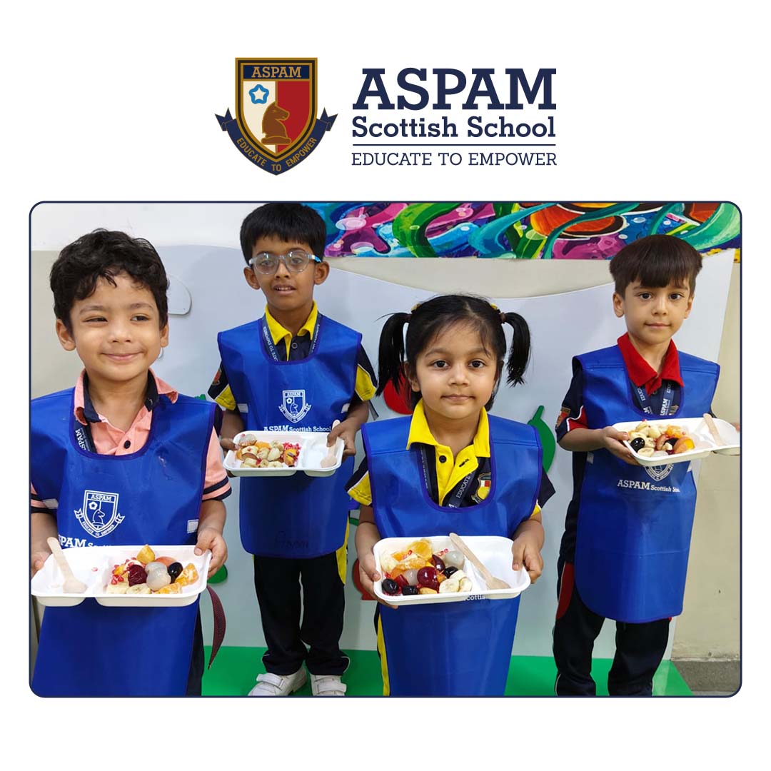 AspamSchool's tweet image. “𝐋𝐞𝐚𝐫𝐧𝐢𝐧𝐠 𝐍𝐮𝐭𝐫𝐢𝐭𝐢𝐨𝐧, 𝐎𝐧𝐞 𝐅𝐫𝐮𝐢𝐭 𝐚𝐭 𝐚 𝐓𝐢𝐦𝐞!”
Our little chefs at ASPAM Scottish School whipped up colorful fruit salads while exploring the goodness of healthy eating under the EVS theme ‘Food and Nutrition’

#ASPAMScottishSchool #FoodAndNutrition