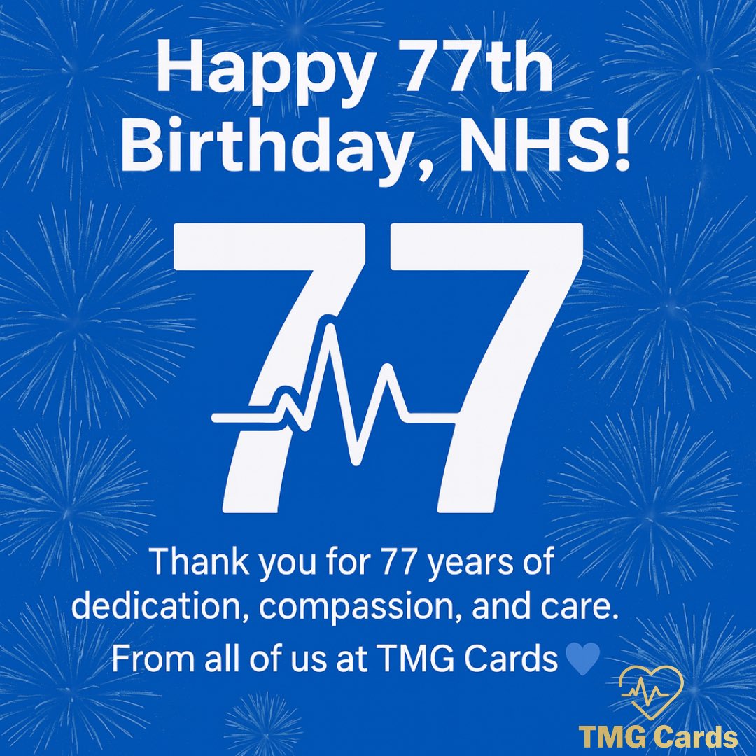 Happy 77th Birthday to the NHS.
The National Health Service was founded on the 5th July 1948.
#NHS #NHS77 #nhsheroes #thankyounhs #nhsbirthday