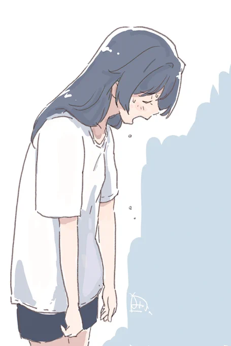 よるらくがき 今日も暑かった #このタグを見たら水分補給してください