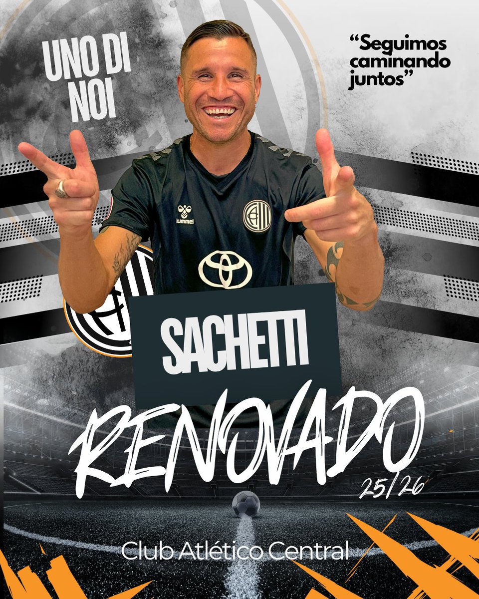 ClubAtlCentral's tweet photo. 📣 OFICIAL | El #ClubAtléticoCentral y Sachetti continuarán Soñando Juntos.

🤠🇦🇷 El Pistolero Argentino renueva para la temporada 25/26.

⚫⚪⚽ https://t.co/QobgrBQSQa