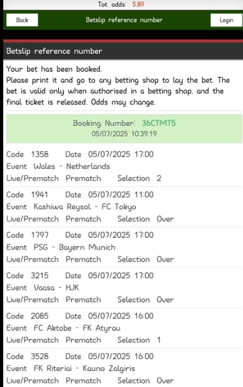 2 &amp; 5 Odds on BET9JA 

36CTWJM (2 ODDS)
36CTMT5 (5 ODDS)