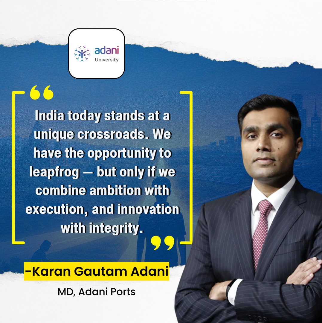 #India’s startup ecosystem is now the world’s 3rd largest.

But real leapfrogging happens when this innovation meets core sectors, ports, logistics, energy, agri-tech.

#KaranAdani is backing convergence, not just valuation.