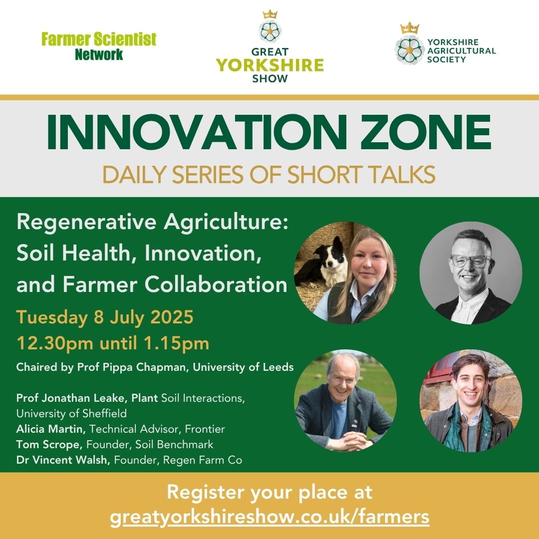 YorksAgSoc's tweet image. Heading to @greatyorkshow next week?
The Innovation Zone, hosted by @FarmerScientist, is back! Incorporating the GYS Innovation Awards, a daily series of talks and a showcase of the latest tech and research shaping the industry.
Here's all the details 🔽
yas.co.uk/gys-innovation…
