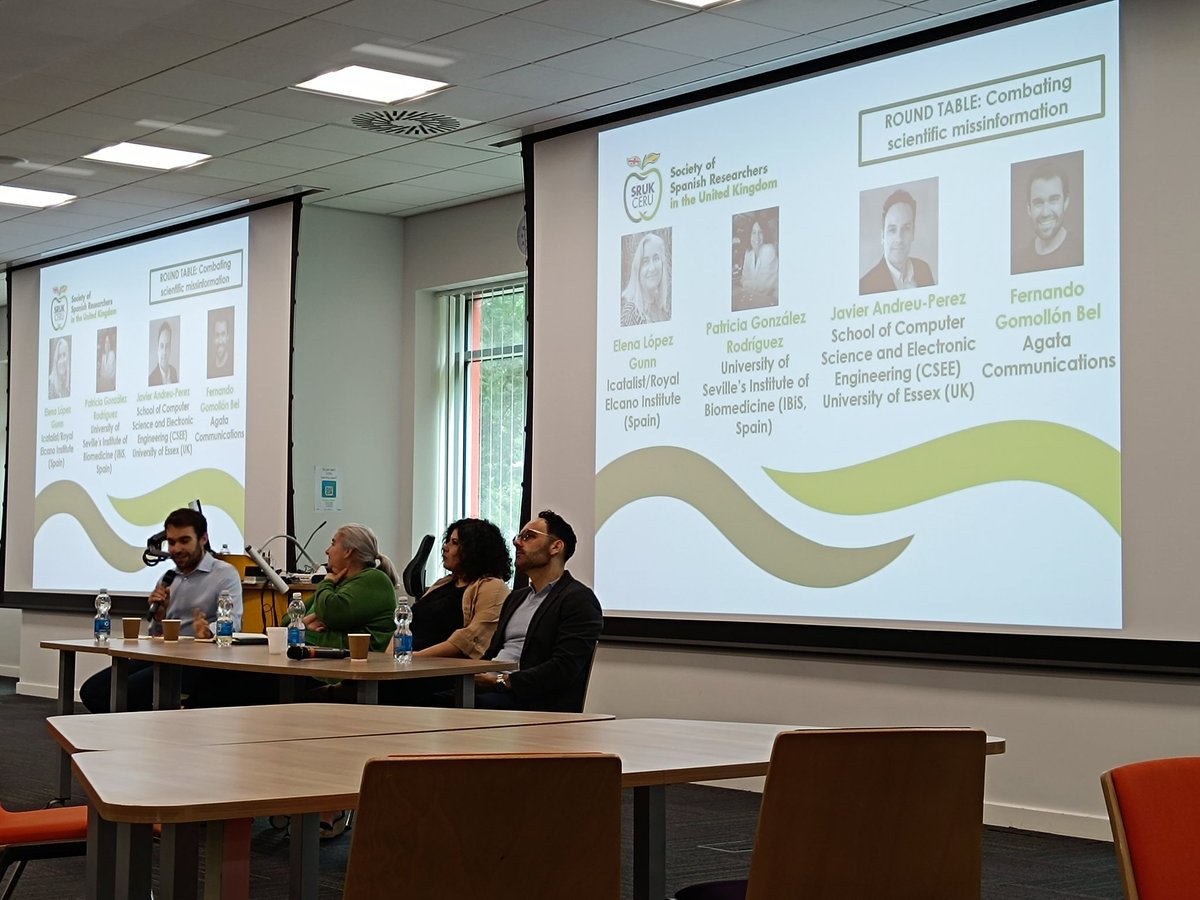 Time for discussion 🤔. My dear <a href="/gomobel/">Fer 🚀</a> is charing a roundtable about scientific misinformation 🧐, a real challenge these days. #Misinformation #SRUK2025 #FacingChallenges