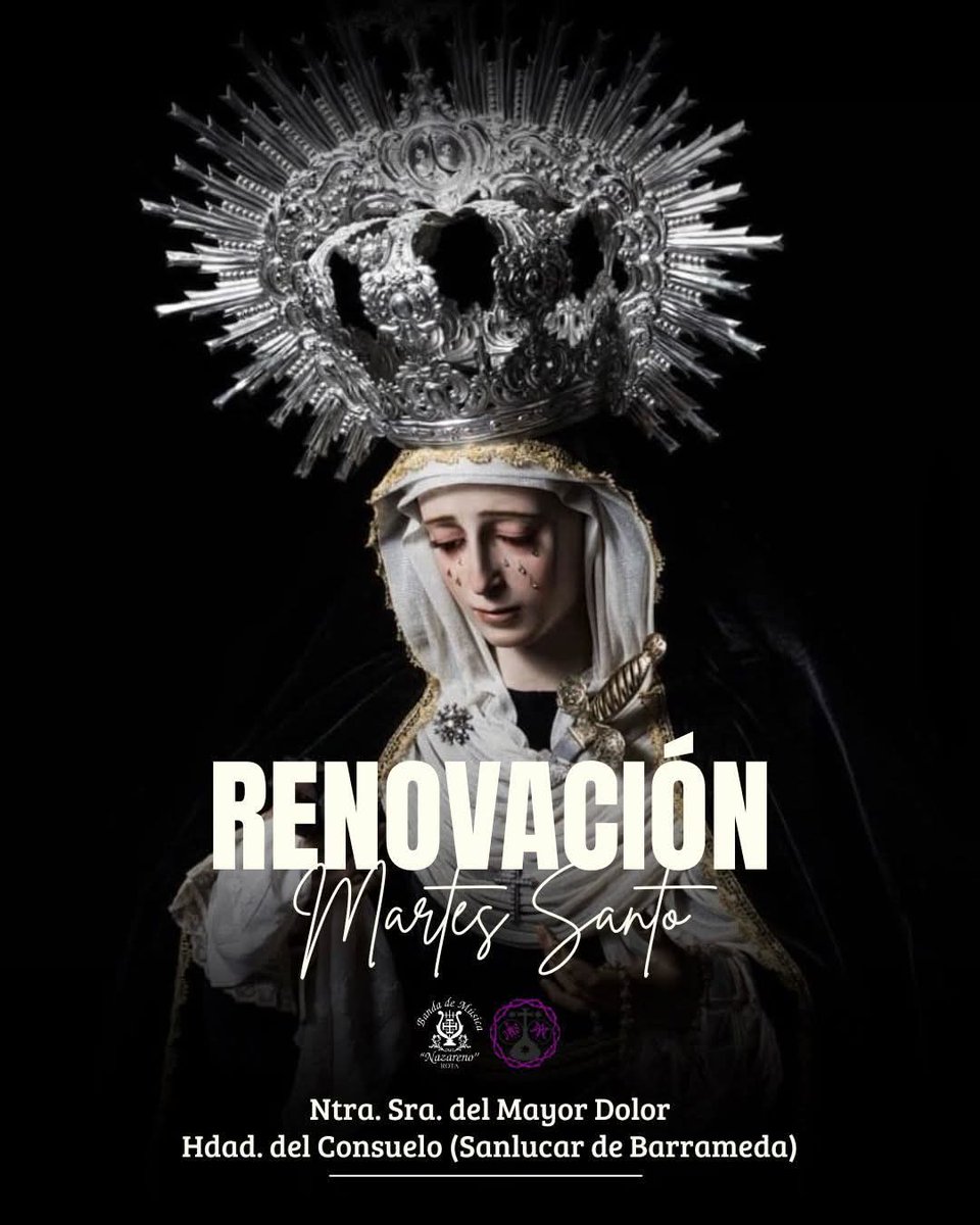🔵 La <a href="/ConsueloHdad/">Hermandad del Consuelo</a> y la <a href="/BmNazarenoRota/">Banda Nazareno Rota</a> renuevan su compromiso para acompañar musicalmente a su titular, María Santísima del Mayor Dolor, el próximo Martes Santo 2026.

#Cabildo25