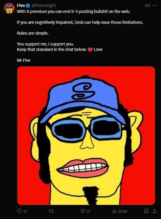0xDamix's tweet photo. This reply guy bought an ad on X

(Hoping to gain an army of supporters)

Got 200k impressions

Only 30 people supported him

Why?

Because you can’t fake sincerity
People feel it

That’s the lesson. https://t.co/lU1inaU8AK