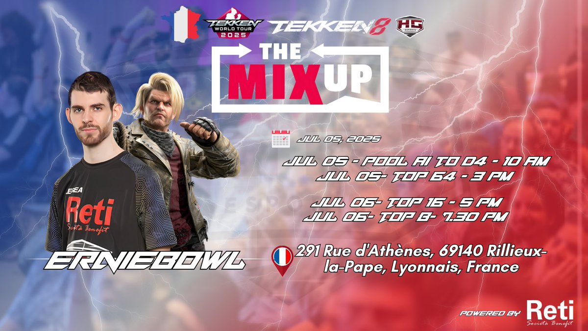 HG Esports (@hgesportsasd) on Twitter photo 🎮🔥🇮🇹 Al via la due giorni francese di Lione, dove si terrà il The MixUP, l'Headstomper per il Tekken World Tour 2025 e che vedrà protagonista il nostro <a href="/erniebowl/">HG | ErnieBowl</a>.
Facciamo il tifo per il nostro Ernesto <a href="/erniebowl/">HG | ErnieBowl</a>. 🔥🎮
#HGEsports #TheMixUP #Tekken8 #TekkenWorldTour2025 🎮🔥🇮🇹 Al via la due giorni francese di Lione, dove si terrà il The MixUP, l'Headstomper per il Tekken World Tour 2025 e che vedrà protagonista il nostro <a href="/erniebowl/">HG | ErnieBowl</a>.
Facciamo il tifo per il nostro Ernesto <a href="/erniebowl/">HG | ErnieBowl</a>. 🔥🎮
#HGEsports #TheMixUP #Tekken8 #TekkenWorldTour2025