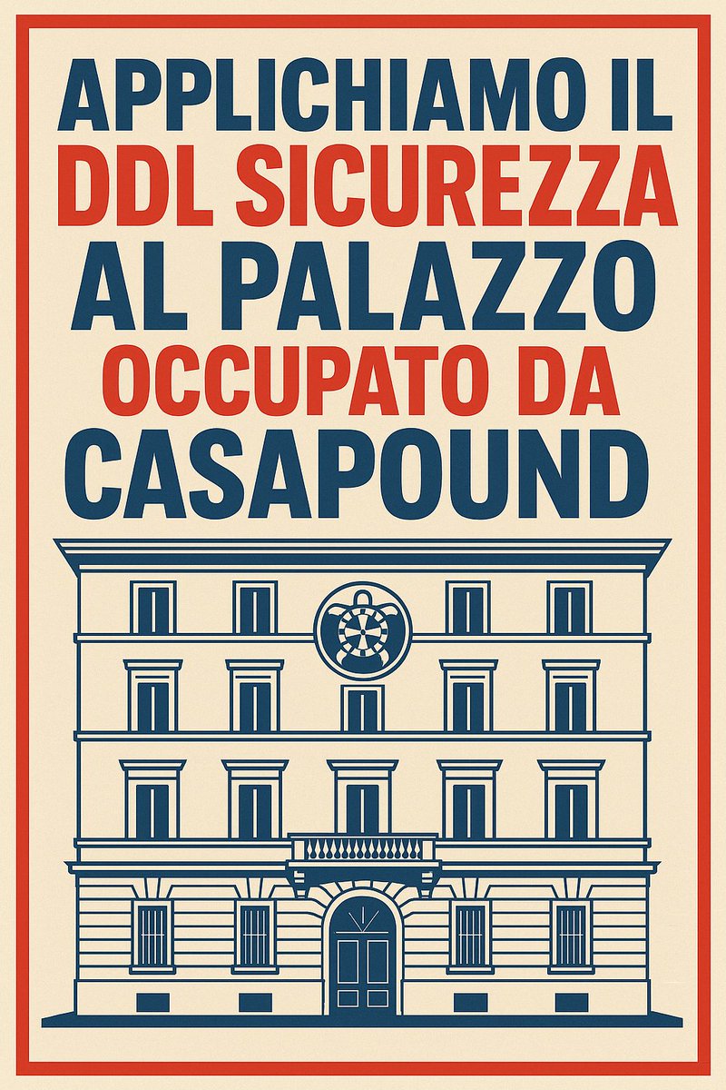 Applichiamo il DDL sicurezza anche a Casapound. O vale solo per chi occupa per necessità e non per ideologia?
Chiediamo coerenza: lo Stato è di tutti, non di alcuni.
👉 Spammaa questo post ovunque. Facciamolo girare.
<a href="/Piantedosim/">Matteo Piantedosi</a> <a href="/GiorgiaMeloni/">Giorgia Meloni</a>
<a href="/LegaSalvini/">Lega - Salvini Premier</a>
<a href="/repubblica/">Repubblica</a> <a href="/LaStampa/">La Stampa</a>