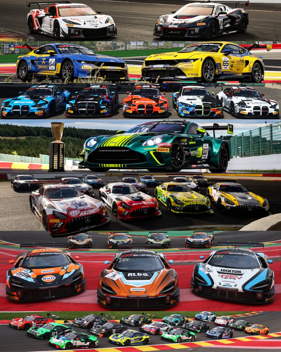 GTWorldChEu's tweet image. We had loads of group shoots at Spa, but who do you think did it best? 🧐

@24HoursofSpa | #GTWorldEurope #Spa24H