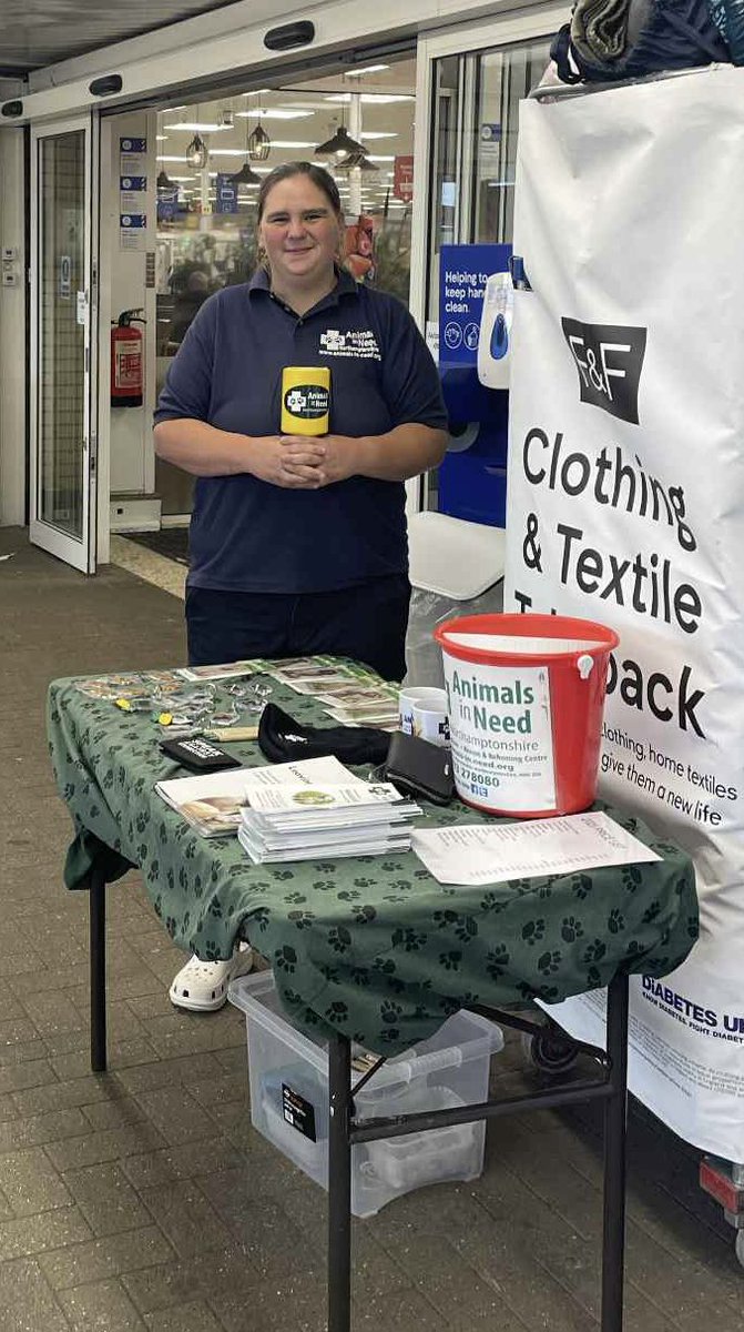 Today our lovely Emma is fundraising &amp; promoting Animals In Need Northamptonshire at our local Tesco store pop in and say hello ask her any questions you may have about the rescue xx