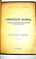 #5Julio1947 Se promulga la Constitución Nacional, la primera de verdadero corte democrático del país, se establecía por primera vez la elección libre directa y universal, así como el voto femenino, el de los analfabetos y todos los mayores de 18 años. Obra de <a href="/ADemocratica/">Acción Democrática</a>