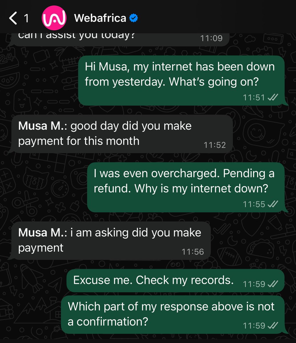 MasegoMosobe's tweet photo. @vumatel @LangaShay I’m not getting assistance on the WhatsApp group. Please see the type of responses I’m getting. https://t.co/Ebqi7NDNlJ