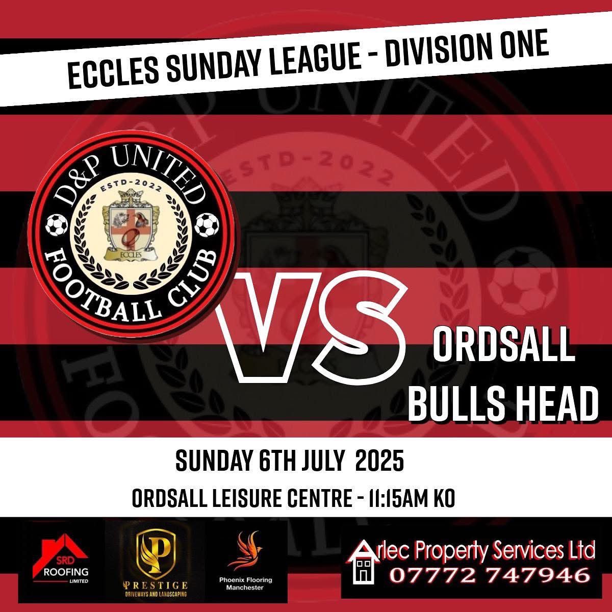 League Game 1️⃣1️⃣ vs Ordsall Bull’s Head

This Sunday we take on a newly formed Ordsall side in what will be our eleventh league fixture!

Club Sponsors; 
Arlec Property Services Ltd
SRD Roofing Limited
Prestige driveways and landscaping Ltd
Phoenix Flooring Manchester
