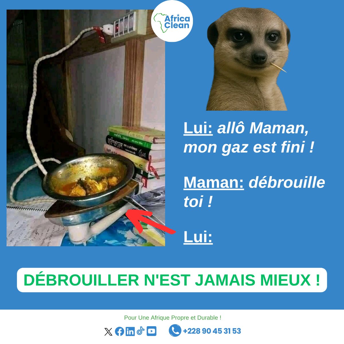 AH OUAIS, FAUT CROIRE ! 🤭
Pour l'hygiène et la propreté de vos locaux, DÉBROUILLER N'EST JAMAIS MIEUX !

Confiez-nous ces tâches et soyez rassurés !
.
Bon weekend 😉
____________
AFRICA CLEAN, pour une Afrique Propre et Durable 🔵 🟢 ⚪✨
📲 90 45 31 53
.
#Cleantech #africaclean