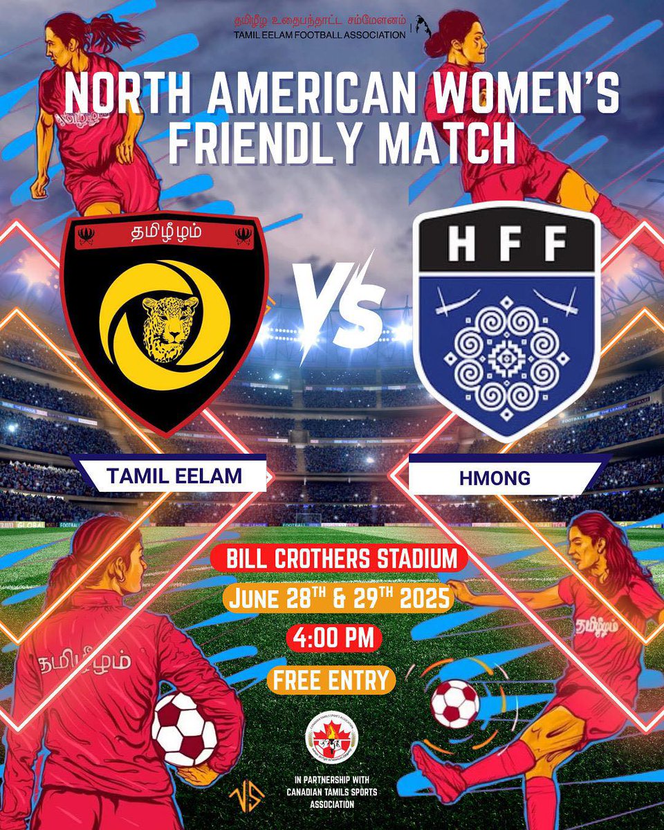 CONIFAOfficial's tweet image. First-ever CONIFA Womenโs friendly match in North America!
Follow the link for info: conifa.org/en/first-ever-โฆ
@TamilEelamFA, @HmongFF, #inclusion, #soeveryonecanplay, #equality, #humanity, #Peace