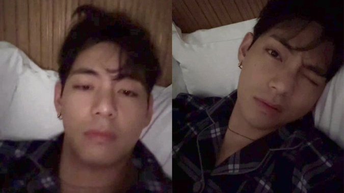 TODO LO QUE PASÓ EN EL LIVE DE #TAEHYUNG 

- Tae se despertó más temprano de lo esperado y decidió hacer un live espontáneo.
- Dijo que desde que volvió del servicio militar ya no duerme tan profundo. Se despierta con cualquier ruidito.
- Taehyung contó que estuvo de fiesta ↓