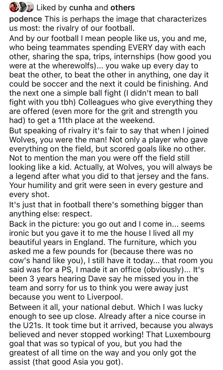 wwfcscott's tweet image. Daniel Podence’s words to Diogo, on Instagram 🙏🏼