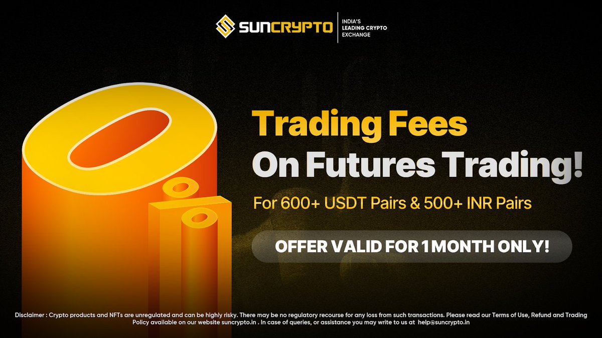 💥SunCrypto Launches Futures Trading  with 75X Leverage💥

What's New?

🔻Zero Fee on Future Trading for 1 month
🔻Trade 500+ pairs in INR &amp; USDT with advanced features 
🔻Risk management with TP/SL
🔻Crypto Staking &amp; SIP
🔻Auto Bot Trading
🔻Very Simple &amp; Easy UI for beginners