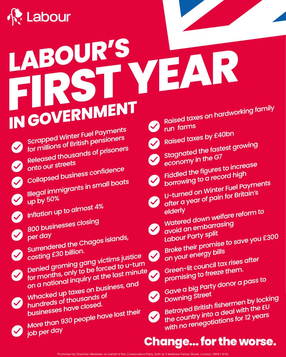 BootleTory's tweet photo. Labour’s first year in Government… https://t.co/81sgkD3N8O