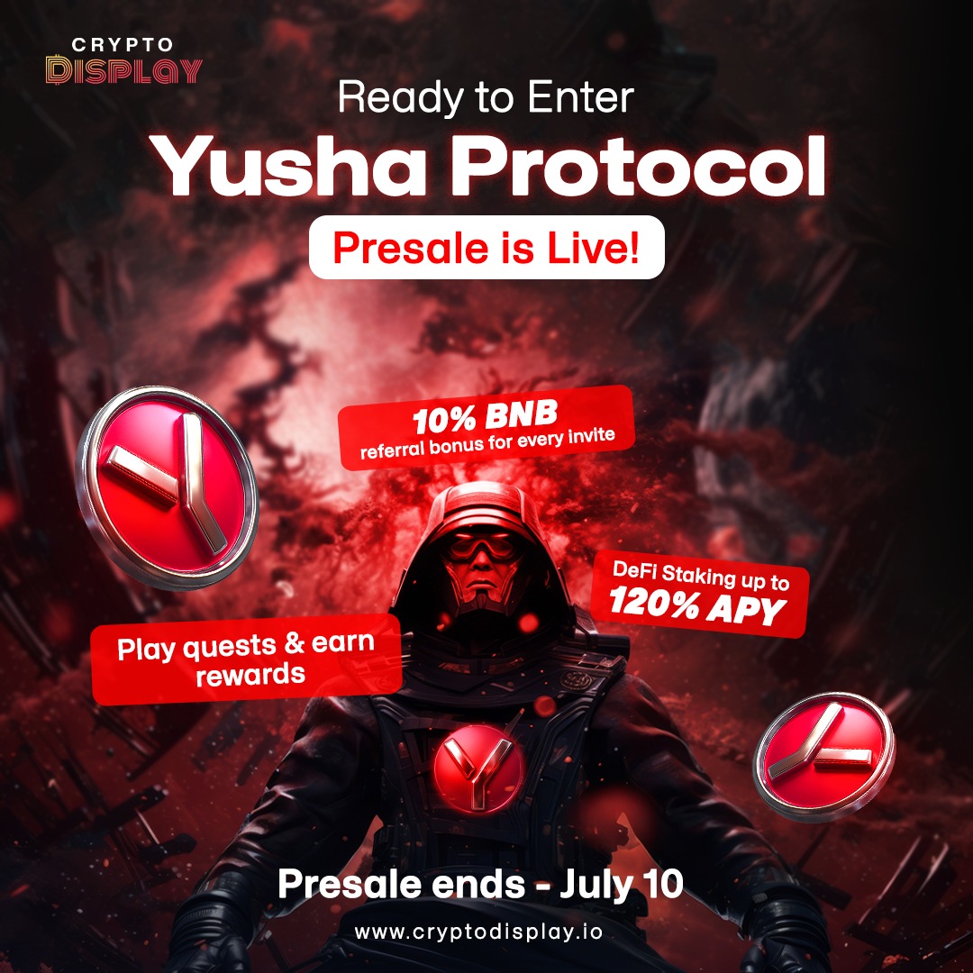 Crypto Display (@cryptodisplayio) on Twitter photo Yusha Protocol( $YUSHA) Presale Live — Don’t Miss Out 🚀
Limited-time presale — ending soon⏳
Secure your spot now and be part of the future of Web3.
Visit More - cryptodisplay.io/crypto-presale…
#YushaProtocol #YUSHA #CryptoDisplay #CryptoPresale #crypto #presale #DeFi <a href="/yusha_token/">Yusha Token 🥷</a> Yusha Protocol( $YUSHA) Presale Live — Don’t Miss Out 🚀
Limited-time presale — ending soon⏳
Secure your spot now and be part of the future of Web3.
Visit More - cryptodisplay.io/crypto-presale…
#YushaProtocol #YUSHA #CryptoDisplay #CryptoPresale #crypto #presale #DeFi <a href="/yusha_token/">Yusha Token 🥷</a>