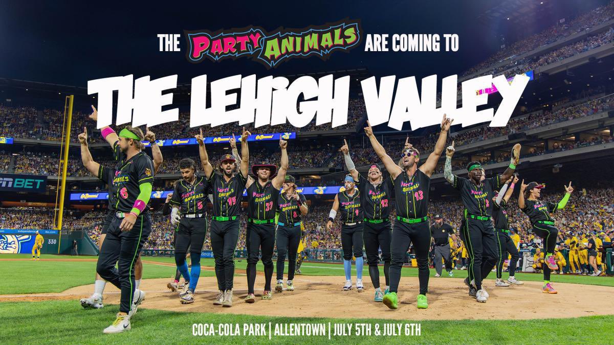 🗣️GAMEDAY, BABYYYYYY!!

I host the Greatest Party in Sports when <a href="/ThePrtyAnimals/">The Party Animals</a> take on the <a href="/TXTailgaters/">The Tailgaters</a> at the home of the Lehigh Valley <a href="/IronPigs/">Lehigh Valley IronPigs</a>!

Watch live &amp; free on <a href="/YouTube/">YouTube</a>: youtube.com/@thepartyanima…

Sat, July 5 6:30pmET
and
Sun, July 6 12:30pmET

LET’S PARTY!! 😎🎤🔥🔥🔥