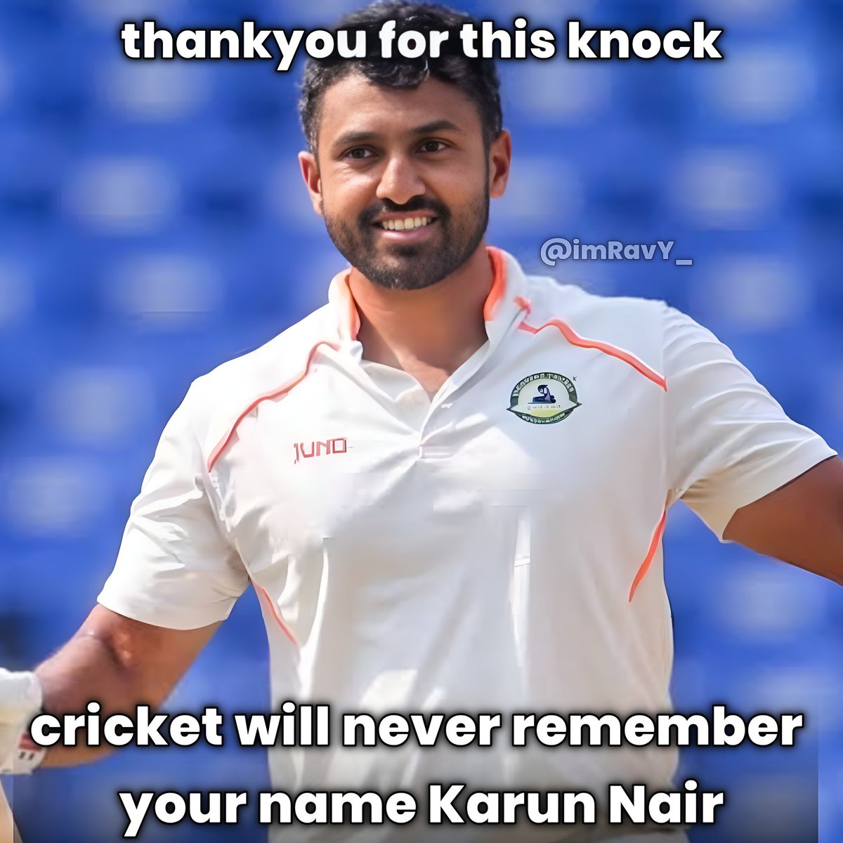dear cricket now don't give any chances to Karun Nair 🙏