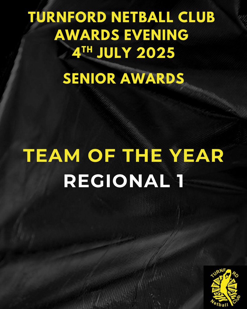 Turnford Netball Club Annual Awards 24/25

Team of the Year award

Congrats to Regional 1 - completing an undefeated season