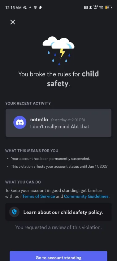 Vckx92923's tweet photo. @discord ARE YOU FUCKING SERIOUS, LIKE WHAT DID THE FUCK THEY DO, LIKE YOU BAN MY FRIENDS BECAUSE OF THIS? VRO HOW MANY BRAINCELL DOES YOUR STAFF MOD HAVE??? YOU EVEN SUSPENDED MY ACCOUNT THAT COST COST NEARLY 400 DOLLARS ARE NOW GONE #badstaff #discord #FreeMyAccount #ModFail https://t.co/dHQGwflKMO