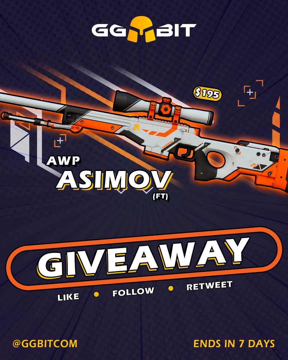 🔥(195$) AWP | Asiimov GIVEAWAY🔥 

To enter:

-Retweet + Like
-Follow <a href="/GGBITCOM/">GGBIT</a> &amp; <a href="/Zagmania_/">Zagmania</a> 
-Tag 2 friends 

⏰Giveaway ends in 7 days!
#CS2 #CS2Giveaway
