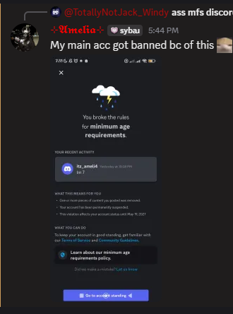 Vckx92923's tweet photo. @discord ARE YOU FUCKING SERIOUS, LIKE WHAT DID THE FUCK THEY DO, LIKE YOU BAN MY FRIENDS BECAUSE OF THIS? VRO HOW MANY BRAINCELL DOES YOUR STAFF MOD HAVE??? YOU EVEN SUSPENDED MY ACCOUNT THAT COST COST NEARLY 400 DOLLARS ARE NOW GONE #badstaff #discord #FreeMyAccount #ModFail https://t.co/dHQGwflKMO