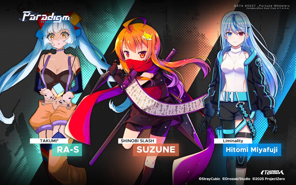 ParadigmReboot's tweet image. [v3.10 Update]

Paradigm: Reboot × TAKUMI³ &amp;amp; SHINOBI SLASH &amp;amp; Liminality
Special Collaboration landing on July 11th, 2025!

Collaboration Characters Detected——

- &quot;RA-S&quot; (TAKUMI³)

&quot;RA-S edge III, call me RA-S.&quot;
&quot;Want me to show my strongest stance? It&apos;s not the time yet.&quot;

-…