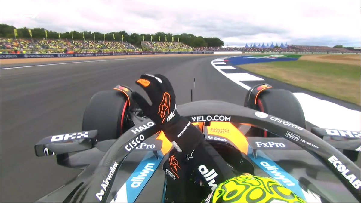 Out lap for Lando and he gives a wave to his fans 👋

#F1 #BritishGP