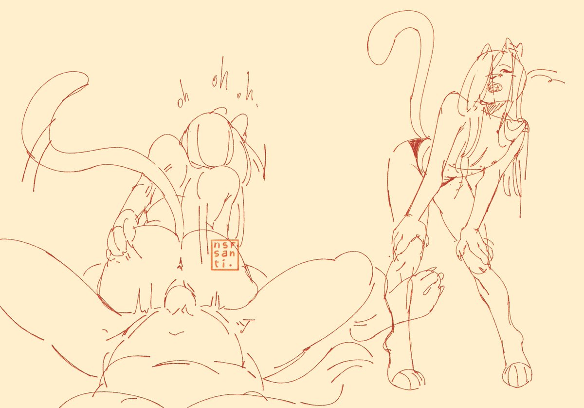 nsfsanti's tweet image. I briefly re-entered my furry phase last year...here's the sketches that came out of that ๐ฝ