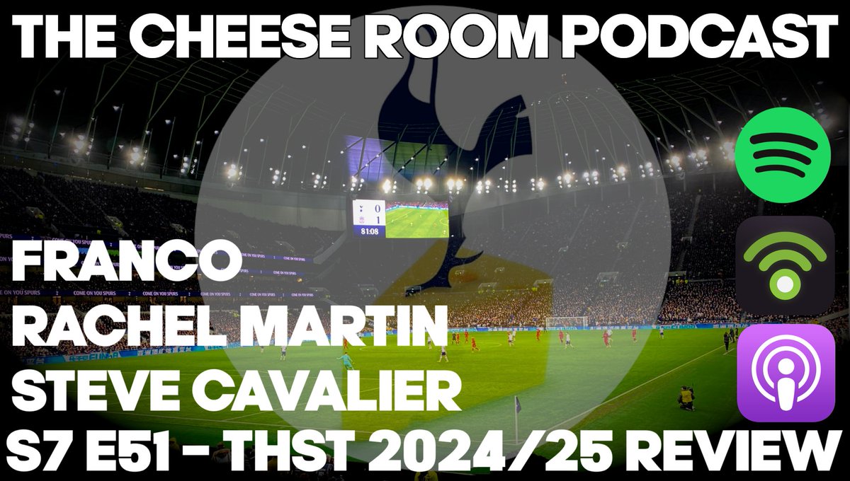 New pod is out now! S7 E51 - THST 2024/25 Review

<a href="/CheeseRoomFP/">Franco - Cheese Room Podcaster</a> is joined by <a href="/RachelVMartin/">Rachel Martin Legacy Fan 🕊</a> and Steve Cavailer from <a href="/THSTOfficial/">THST</a> to discuss

🏟️last season progress and challenges
🔄changes in the boardroom
🤝meeting Vinai

Get involved 👇
linktr.ee/TheCheeseRoomP…