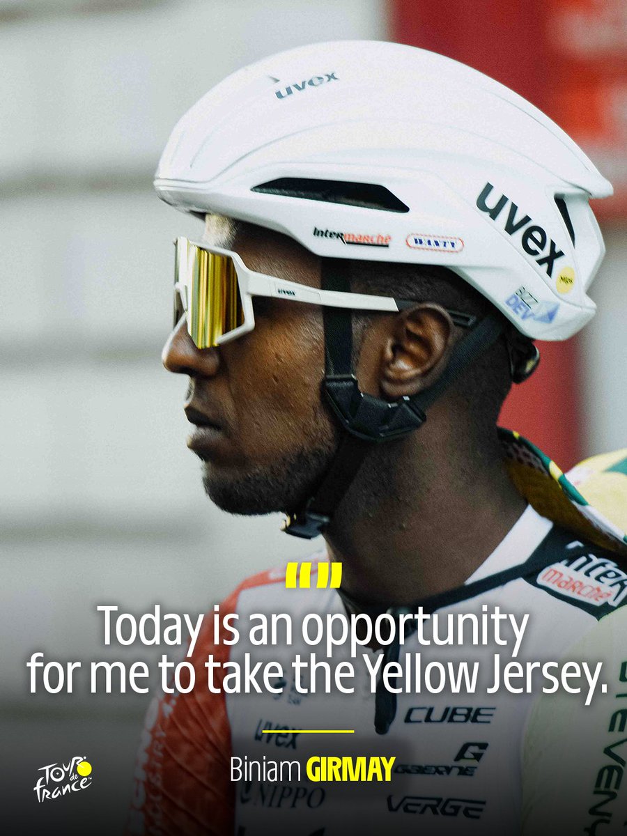 🗣️ "L’étape du jour est une opportunité pour moi de porter le Maillot Jaune" - 🇪🇷 <a href="/GrmayeBiniam/">Biniam Girmay</a> 

#TDF2025