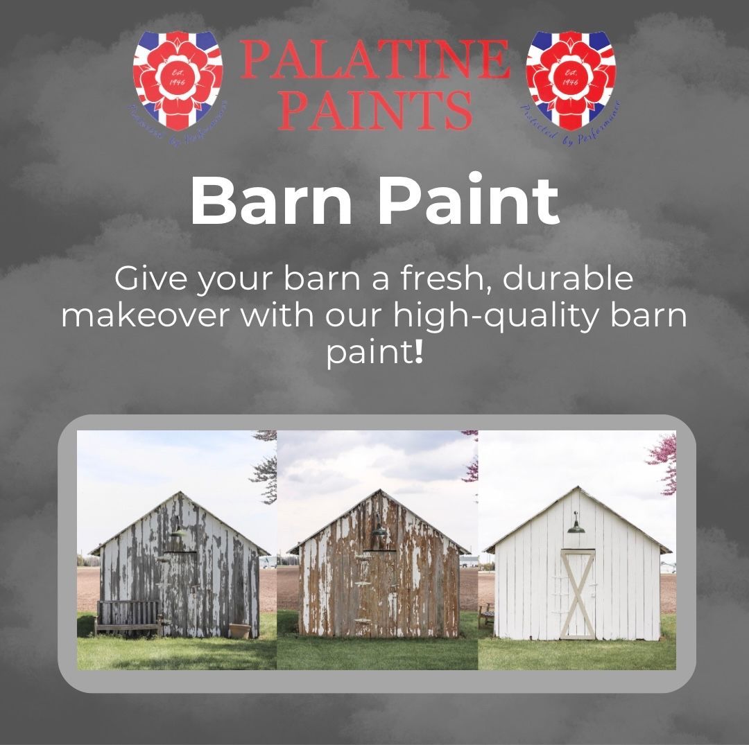 ✨Elevate your agricultural aesthetics with our barn paint. 🌾

Engineered for durability and superior weather resistance, our coatings provide long-lasting protection while enhancing the visual appeal of your property.

🔗 palatinepaints.co.uk/product/carbol…