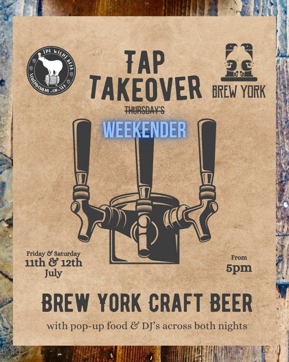 Brew York (@brewyorkbeer) on Twitter photo 🍻 Brew York Tap Takeover – South Coast Edition! 🍻
We’re heading to <a href="/TheWightBear/">The Wight Bear</a> in Southbourne-on-Sea (BH6 3QU) for a very special Brew York tap takeover on Friday 11th & Saturday 12th July – and we’re bringing a seriously stacked lineup! 🔥 See you at The Wight Bear! 🐻🍺 🍻 Brew York Tap Takeover – South Coast Edition! 🍻
We’re heading to <a href="/TheWightBear/">The Wight Bear</a> in Southbourne-on-Sea (BH6 3QU) for a very special Brew York tap takeover on Friday 11th & Saturday 12th July – and we’re bringing a seriously stacked lineup! 🔥 See you at The Wight Bear! 🐻🍺
